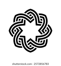 Celtic style star shaped interlaced pattern isolated vector. Patrick's Day celebration. Nordic symbol.