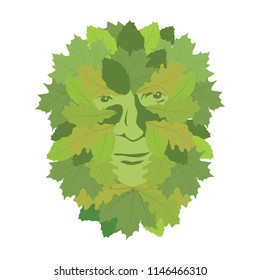 Celtic symbol, green man, vector illustration
