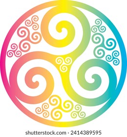 Símbolo celta Knot celta Triskelion Circle Trinity Geometría sagrada energía - Colores arcoiris