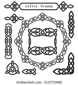 celtic symbols, frames and ornament illustration in vector