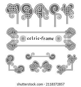 celtic symbols, frames and ornament illustration in vector