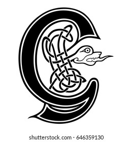 Celtic Tattoo, Art Ornate Letter G Celtic Knot Pattern Isolated Symbols Design For Use In Templates And Samples For Tattoo And Various Designs