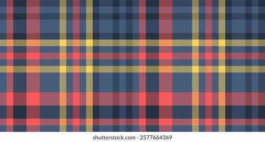 Celtic texture vector tartan, factory seamless fabric check. Layout textile pattern background plaid in blue and dark colors palette.