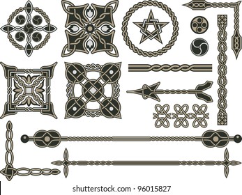 Celtic traditional elements for design in a vector