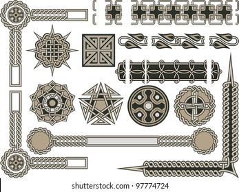 Celtic traditional elements for design in a vector