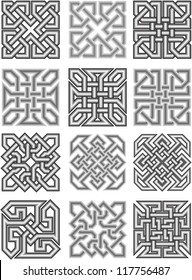 Celtic traditional medieval ornaments in a vector