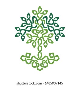 Celtic Tree of Life, green weaved ornament