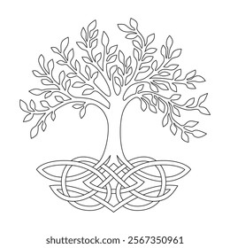 The Celtic Tree of Life Vector Illustration. Celtic Style Symbol