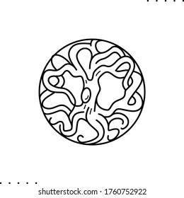 celtic tree vector icon in outlines 