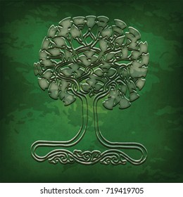 Celtic tree - World tree pattern from the north of Europe in green