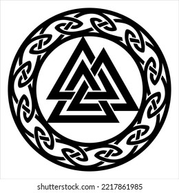 Celtic triangle knot, Norse mythology, vector, isolated