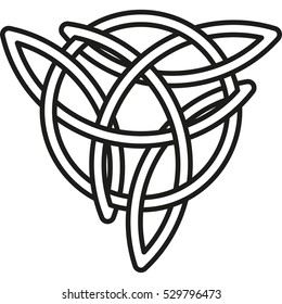 Celtic triangle. The stylized image of a clover. Element of Scandinavian or Celtic ornament