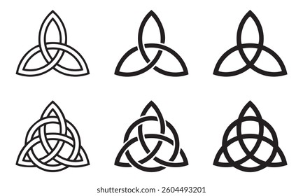 Celtic trinity knot symbol collection ancient design vector.