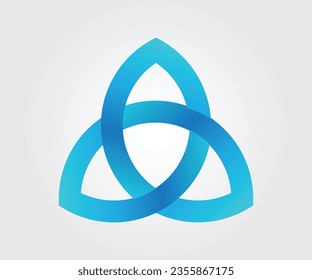 Celtic trinity knot. Triangular symmetric sign. Symbol of Eternal life. Vector illustration