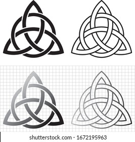Celtic trinity knot. Triquetra symbol interlaced with circle