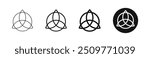 Celtic trinity knot vector icons set. Celtic trinity symbols. Triquetra icon set. Traditional celtic ornament