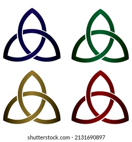 Celtic Trinity Knot Vector Illustration. Triquetra Symbol Isolated On AA White Background
