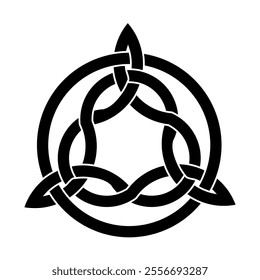 celtic trinity triquetra knot endless for tattoo icon logo. vector illustration.