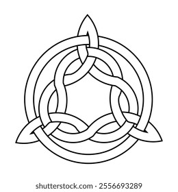 celtic trinity triquetra knot endless for tattoo icon logo. vector illustration.   