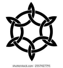 celtic trinity triquetra knot endless for tattoo icon logo. vector illustration.  