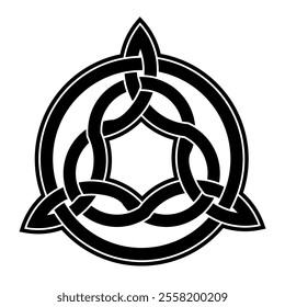 celtic trinity triquetra knot endless for tattoo icon logo. vector illustration.