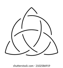 celtic triquetra knot icon on white background, vector illustration.