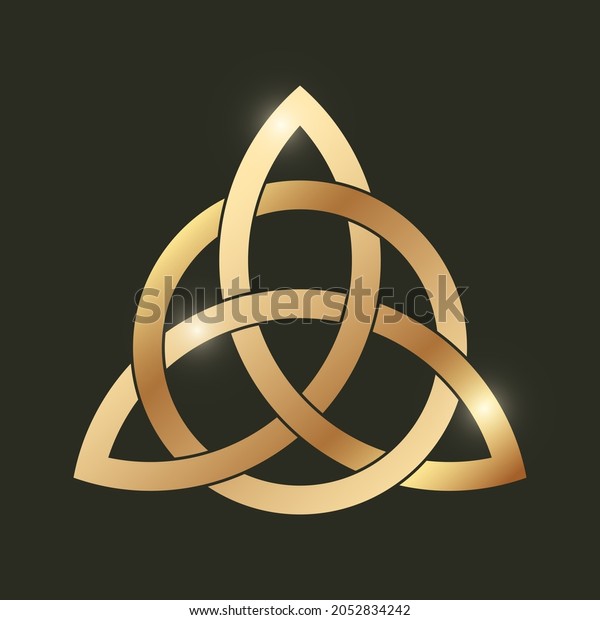 Celtic Triquetra Knot On Black Background Stock Vector (Royalty Free ...