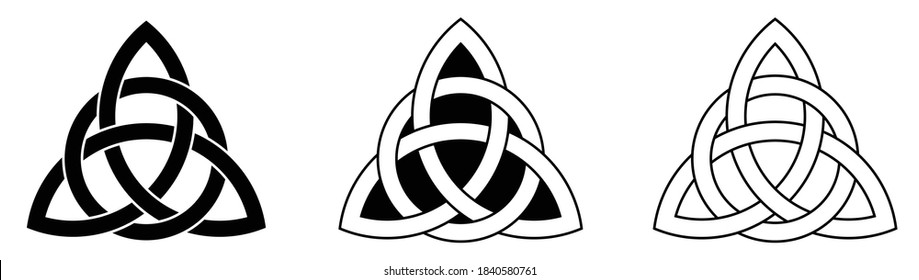 Tejido de trinidad de triquetra celta entrelazado con un círculo (elemento de adorno celta) Ilustración vectorial