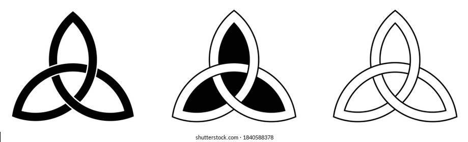 Celtic Triquetra Trinity knot interlaced with a circle (Element of Celtic Ornament) Vector illustration