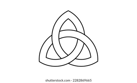 celtic triquetra trinity knot vector on white background  