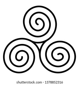 Celtic Triskele - Beautiful Celtic triskele, also known as triskelion or triple spiral, isolated on white background