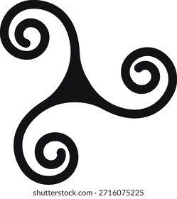 Ilustração vetorial do símbolo espiral de Triskele celta , símbolo que representa o movimento e a unidade