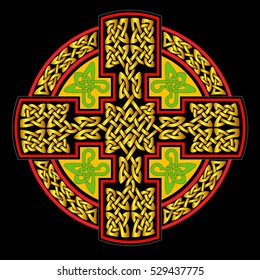 Celtic vector, cross knot celtic pattern, symbols isolated design for use in templates and samples for tattoo and various designs