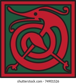 Celtic vector national pattern, some animal creature
