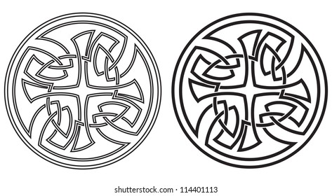 Celtic vector round ornament. Set of two variants