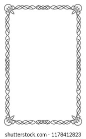 Celtic vertical rectangular frame.