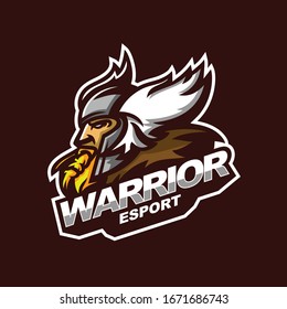 celtic warrior logo for e-sport gaming mascot logo