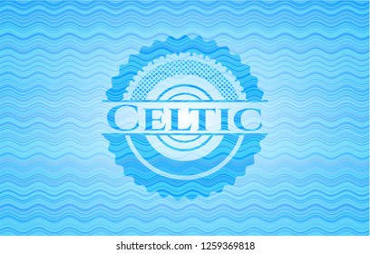 Celtic water representation style badge.