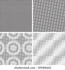 Celtic waves seamless pattern set. Patterns can be used for wallpapers, backgrounds, web pages. EPS 10.