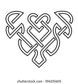 Celtic weave knot pattern heart
