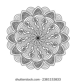 Celtic Whispers of Balance Mandala coloring book page. A vector mandala is a mandala created using vector graphics software. Vector graphics are a type of computer graphics that use geometric shapes.