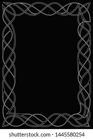 Celtic white rectangular frame on a black background.