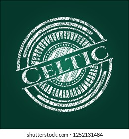 Celtic written on a chalkboard