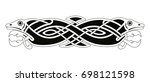 Celtic zoomorphic national figure. Animal goat with horns and ornament. Vector image.