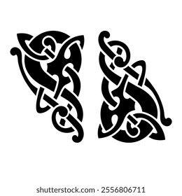 Celtic-Scandinavian design. Old Norse pattern, isolated on white, vector illustration