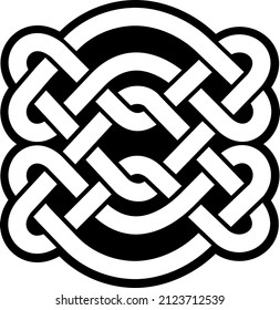 Celtic-Scandinavian knot design. Old Norse pattern . Woven isolated stylized frame, vector illustration.