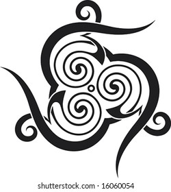 A Celtic-style tattoo pattern with spirals and spikes.