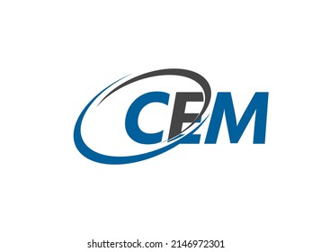 CEM letter creative modern elegant swoosh logo design