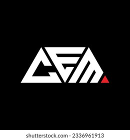 Conception du logo de lettre triangulaire CEM en forme de triangle. monogramme de conception du logo du triangle CEM. Modèle de logo vectoriel triangle CEM avec couleur rouge. Logo CEM triangulaire Simple, Élégant et Luxueux.