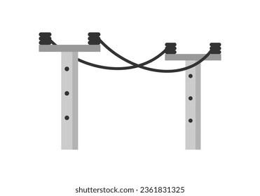 Conception vectorielle à plat avec icône Cemant haute tension pôle électrique transmission électrique